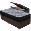 Ver imagem 1 de Cama Box Baú e Colchão Airtech Pampa Molas Ensacadas Solteiro Ortobom: Marrom