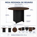 Ver imagem 6 de Mesa de Reunião Redonda Workyaris com Caixa de Tomadas -1,10x1,10x0,74m - Marsala/Preto - 21440
