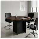 Ver imagem 7 de Mesa de Reunião Redonda Workyaris com Caixa de Tomadas -1,10x1,10x0,74m - Marsala/Preto - 21440