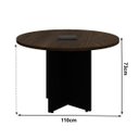 Ver imagem 2 de Mesa de Reunião Redonda Workyaris com Caixa de Tomadas -1,10x1,10x0,74M - Marsala/Preto - 21440