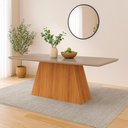Ver imagem 3 de Mesa de Jantar Tampo de Vidro Off White Helena 2,10 e 8 Cadeiras Fernanda Cinamomo/off White/madeira