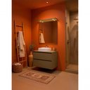 Ver imagem 1 de Gabinete para Banheiro Dubai 1 Porta 1 Gaveta MDF 80cm Verde com Cuba e Espelho LED On Móveis
