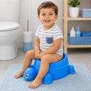 Ver imagem 7 de Pinico Troninho Infantil Tartaruga Azul Assento Desfralde Bebê Xixi Banheiro Quarto Creche Meninos