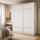 Ver imagem 1 de Guarda-Roupa Casal Elise 2 Portas de Correr 4 Gavetas com 4 Espelhos Grandes Pm Home