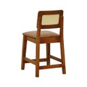 Ver imagem 7 de Kit 2 Banquetas Baixa-cadeira Gabi Madeira Maciça Encosto Telinha - Amêndoa Assento Estofado