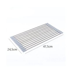 Esteira Escorredor Multiuso Descanso Panelas Fruta Inox Flex - 2 Esteira Escorredor Multiuso Descanso Panelas Fruta Inox Flex - 2