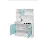 Cozinha Infantil Completa com Armário Fogão Pia e Microondas Brinquedo Educativo:menta - 2