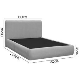 Kit Cama Box Queen Size + Cabeceira Orgânica Moscou 160cm Bouclê - Sofa Store:bouclê Cinza Claro - 6