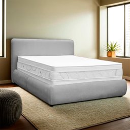 Kit Cama Box Queen Size + Cabeceira Orgânica Moscou 160cm Bouclê - Sofa Store:bouclê Cinza Claro - 2