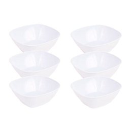 Conjunto 6 Tigelas Quadradas Fundas Multiuso Melamina 20cm - 1