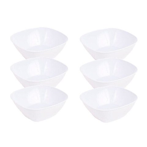 Conjunto 6 Tigelas Quadradas Fundas Multiuso Melamina 20cm