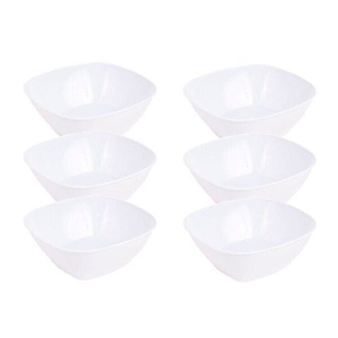 Conjunto 6 Tigelas Quadradas Fundas Multiuso Melamina 20cm
