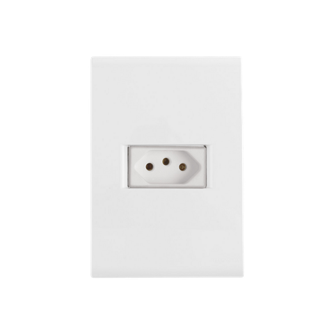 Kit 5 Tomadas 10a 250v Placa 4x2 Tramontina Liz Branca