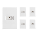 Ver imagem 2 de Kit 5 Tomadas 10a 250v Placa 4x2 Tramontina Liz Branca