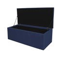 Ver imagem 6 de Kit Cabeceira + Calçadeira Baú Espanha 90cm Solteiro para Cama Box Suede Azul Marinho - Gat Magazine