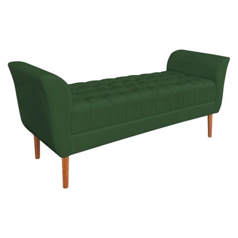 Calçadeira Recamier Casal 1,50m Londres Veludo - Pallazio Verde