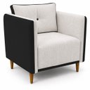 Ver imagem 2 de Kit 2 Poltronas Aviv para Sala Escritório Recepção Linho Premium Easy Clean Corino Premium Luxo