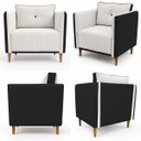 Ver imagem 6 de Kit 2 Poltronas Aviv para Sala Escritório Recepção Linho Premium Easy Clean Corino Premium Luxo