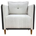 Ver imagem 3 de Kit 2 Poltronas Decorativas para Sala e Recepção Aviv Corino e Linho Premium Cores