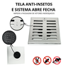 Ralo 20x20 Inox 304 com Abre Fecha Cocho Branco Saída de 75mm - 4