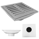Ver imagem 1 de Ralo 20x20 Inox 304 com Abre Fecha Cocho Branco Saída de 75mm