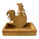 Ver imagem 1 de Escultura Decor Galinha em Madeira C/suporte