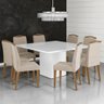 Mesa de Jantar 150x150 cm com Base de Madeira Quadrada - D'Rossi - Branco - 2