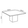 Mesa de Jantar 150x150 cm com Base de Madeira Quadrada - D'Rossi - Branco - 5