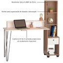 Ver imagem 4 de Escrivaninha Hairpin com Estante Nichos e Gaveta Champagne / Off White