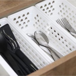Kit 10 Cesto Organizador Multiuso Retangular Branco:branco - 5