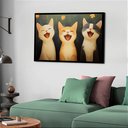 Ver imagem 2 de Quadro Decorativo Gatos Sorrisos - 50x70cm:moldura Preta