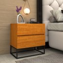 Ver imagem 2 de Kit 2 Mesa de Cabeceira Eros 45cm Naturale:preto