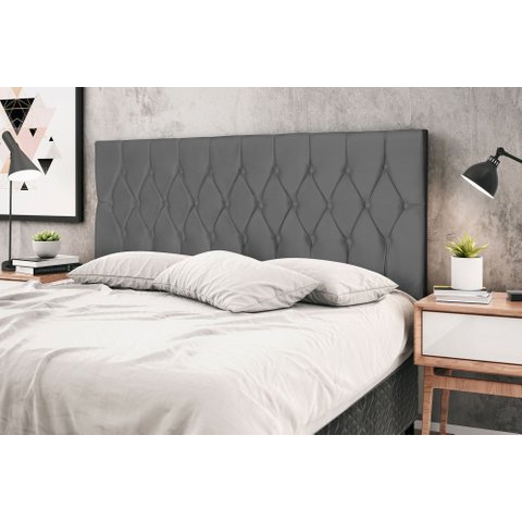 Cabeceira Casal King Jbe Moveis Madri 195cm Cinza Para Cama Box 193cm Decoração Quarto