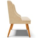 Ver mais imagens de Kit 2 Cadeiras Decorativas Sala de Jantar Pés Palito de Madeira Firenze Suede Bege/Natural G19 - Gra