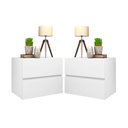 Ver imagem 1 de Kit Mesa de Cabeceira Lateral Suspensa de Parede Eros 45cm Branca