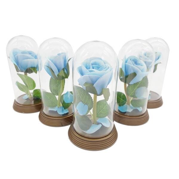 Kit 10 Mini Rosas Azul A Bela E A Fera O Pequeno Príncipe - 2