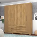 Ver imagem 2 de Guarda Roupa Casal 6 Portas 6 Gavetas 223cm Quebec V02 Nature/Brisa - Mpozenato