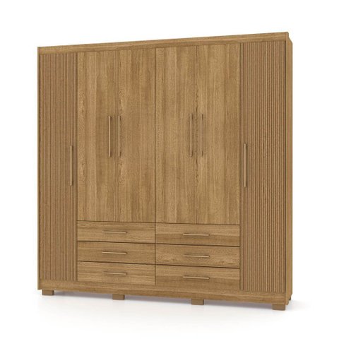 Guarda Roupa Casal 6 Portas 6 Gavetas 223cm Quebec V02 Nature/Brisa - Mpozenato