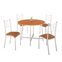 Ver imagem 1 de Conjunto Sala de Jantar Ella 90cm 4 Cadeiras Branca C- Jambo
