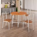 Ver imagem 2 de Conjunto Sala de Jantar Ella 90cm 4 Cadeiras Branca C- Jambo