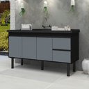 Ver imagem 2 de Gabinete Madeira Color 1,94m Preto/cinza - 296 - Primatto