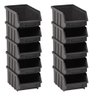 Caixa Gaveta Plástica Sem Estante Organizadora Bin Nº4 48 Pçs:Preto - 1