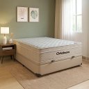 Ver imagem 1 de Cama Box Baú Bege e Colchão Airtech Springpocket Molas Ensacadas Casal Ortobom