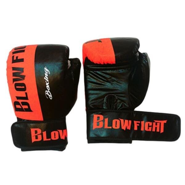 Kit Luva + Bandagem + Bucal Laranja 14 Oz Blow Fight - 2