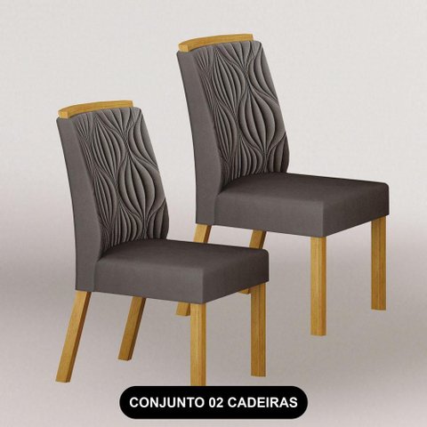 Cadeira para Mesa de Jantar Ilheus Kit 2 Peças Cinamomo Joli Chumbo - Leifer