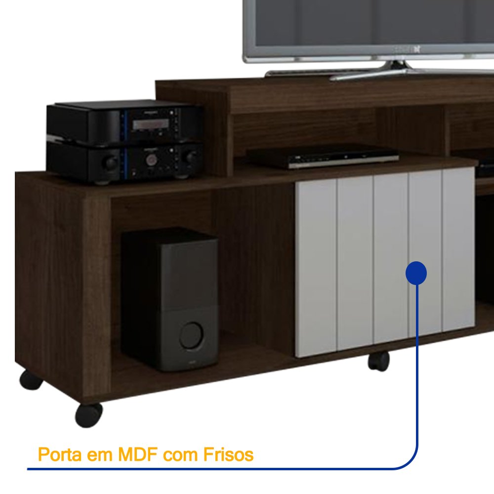 Rack para Tv até 43 Polegadas 1 Porta Ouro 1,50 Metros - Jcm Movelaria:café Off - 2