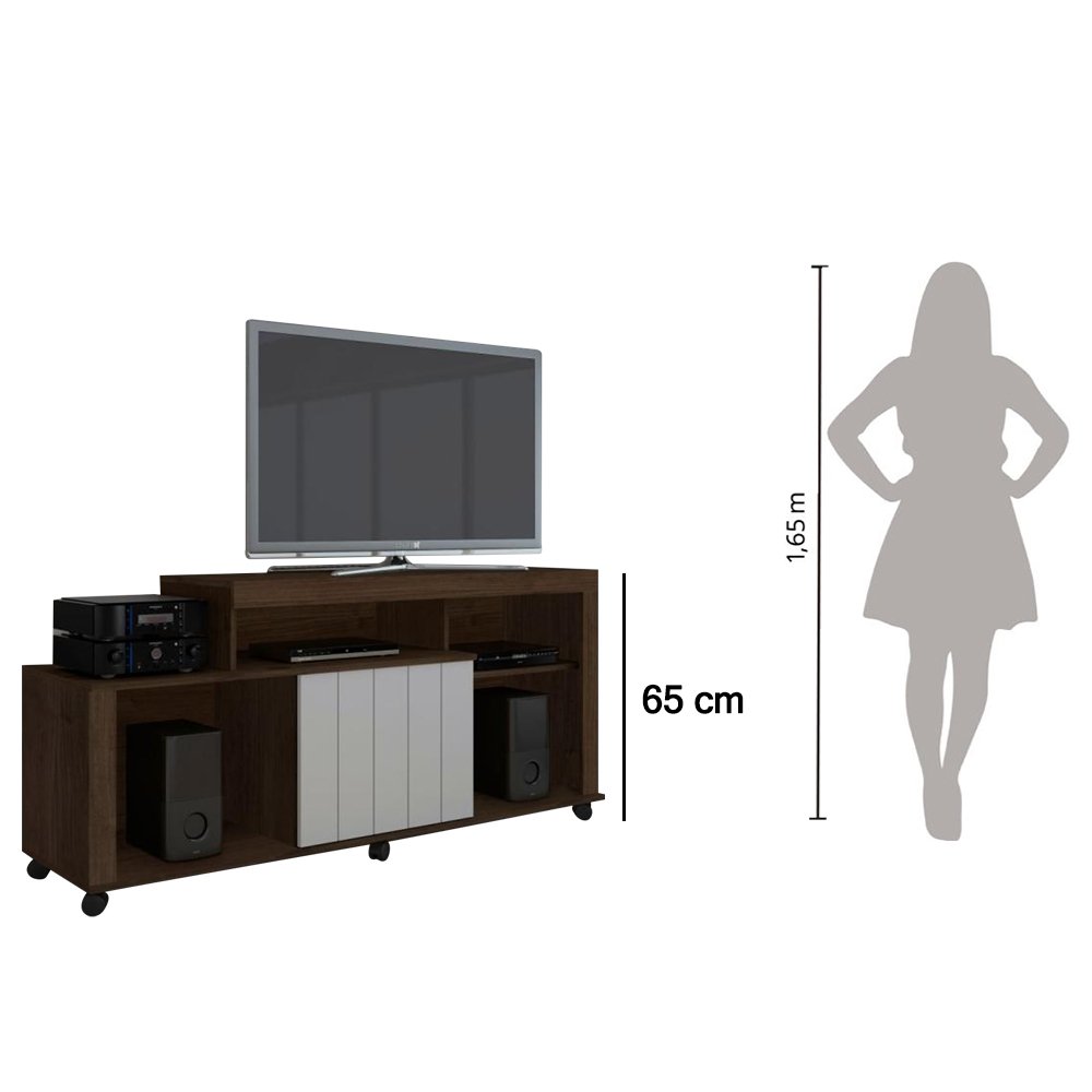 Rack para Tv até 43 Polegadas 1 Porta Ouro 1,50 Metros - Jcm Movelaria:café Off - 4