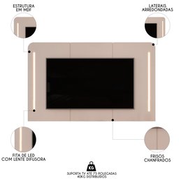 Painel para Tv Suspenso 75 Pol 218cm Ripado World D04 Off White - Mpozenato - 3