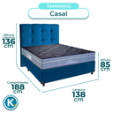 Ver imagem 3 de Cama + Box Azul e Colchão Molas Ensacadas Casal - Petrus Paropas + Cabeceira