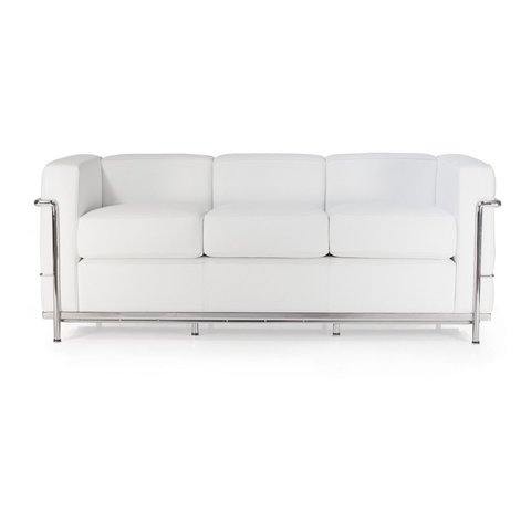 Sofá 3 Lugares Le Corbusier Premium - Branco